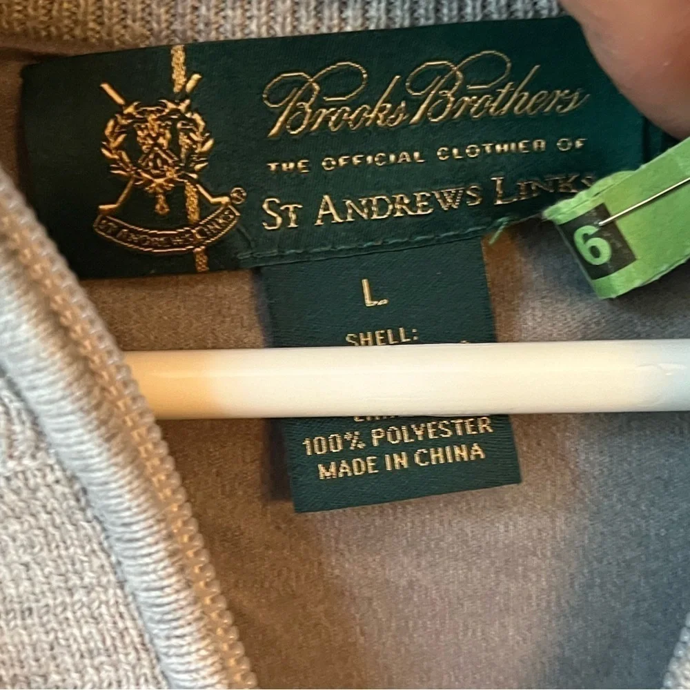 Brooks Brothers Vintage St Andrews Links Supima Sweater Vest Zip Up Size Large